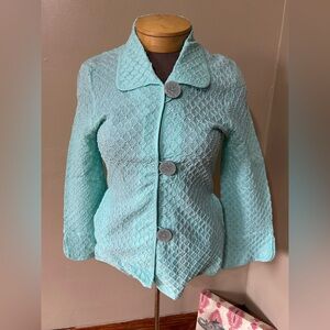 VTG Great Cavalier by ST PAUL Sea Foam Textured Jacket Sz S Lightweight Cotton